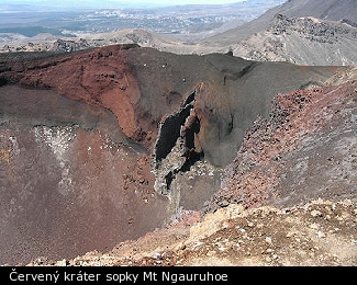 Červený kráter sopky Mt Ngauruhoe